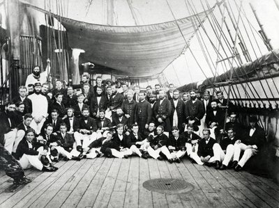 British Naval Officers on Deck by English Photographer